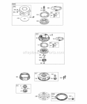 Flywheel Rewind Starter Diagram and Parts List for 289707-0150-01  Briggs and Stratton Engine